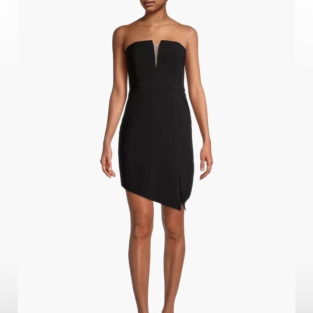 NWT LIV FOSTER ASYMMETRIC HEM SHORT COCKTAIL AND PARTY DRESS BLACK SIZE 12 - Picture 2 of 12